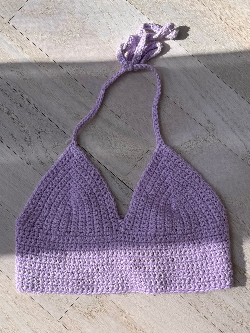 Handmade Crochet Lilac Halter Crop Top